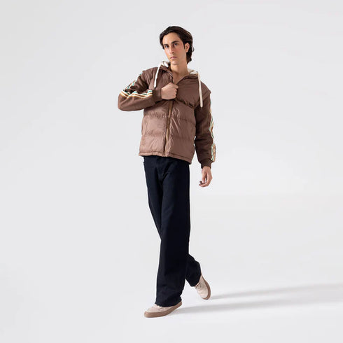 CONTRAST HOOD PUFFER JACKET
